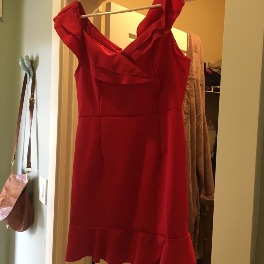 Bright red summer cocktail dress!